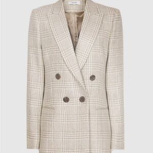 New Linen Reiss white and grey checkered blazer, size 0